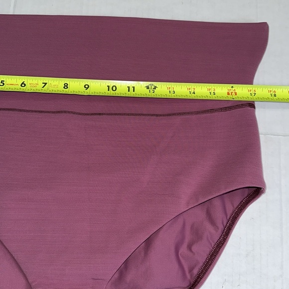 Jets Australia Isla Rib Fold Down High Waisted Bikini Bottom  Mauve Size 16 NWT - Picture 9 of 11